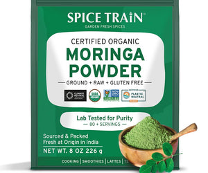 Spice Train: Organic Moringa Powder, 8 Oz