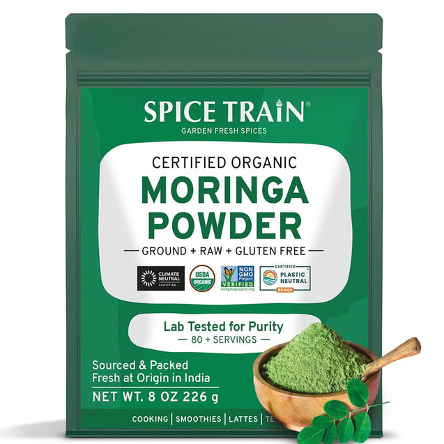 Spice Train: Organic Moringa Powder, 8 Oz