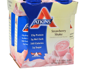 Atkins Advantage Rtd Shake Strawberry - 11 Fl Oz Each - Pack Of 4 - RubertOrganics