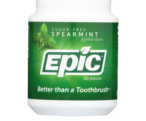 Epic Dental - Xylitol Gum - Spearmint - 50 Count - RubertOrganics