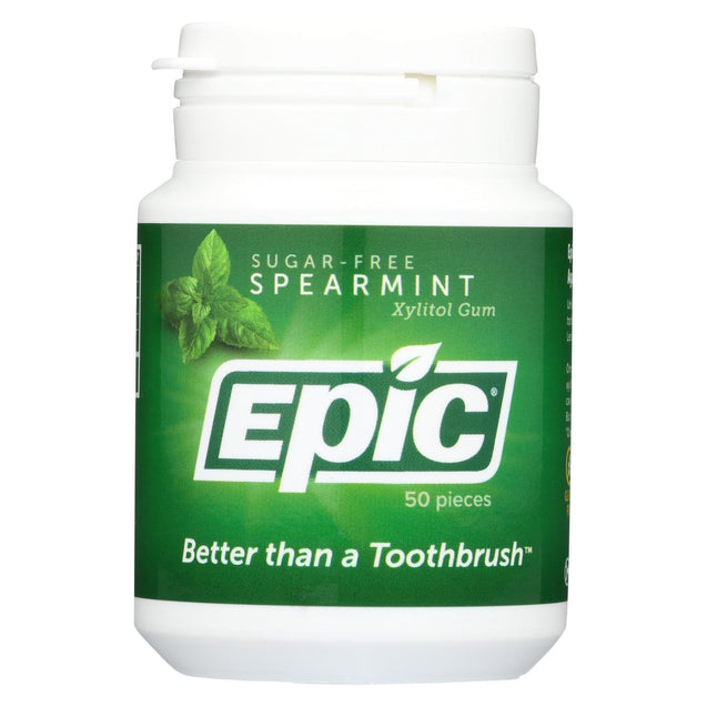 Epic Dental - Xylitol Gum - Spearmint - 50 Count - RubertOrganics