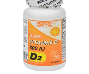 Deva Vegan Vitamins - Vitamin D - 800 Iu - 90 Tablets - RubertOrganics