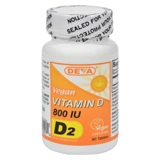 Deva Vegan Vitamins - Vitamin D - 800 Iu - 90 Tablets - RubertOrganics