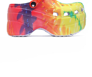 GARDENER CHUNKY PLATFORM ANKLE STRAP CUT OUT HOLE SANDAL-COLORFUL - RubertOrganics