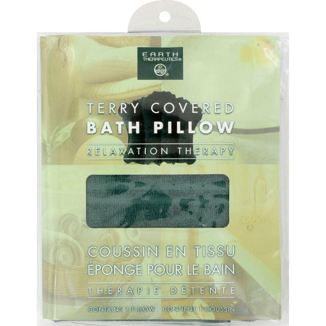 Earth Therapeutics Terry Covered Bath Pillow Dark Green - 1 Pillow - RubertOrganics