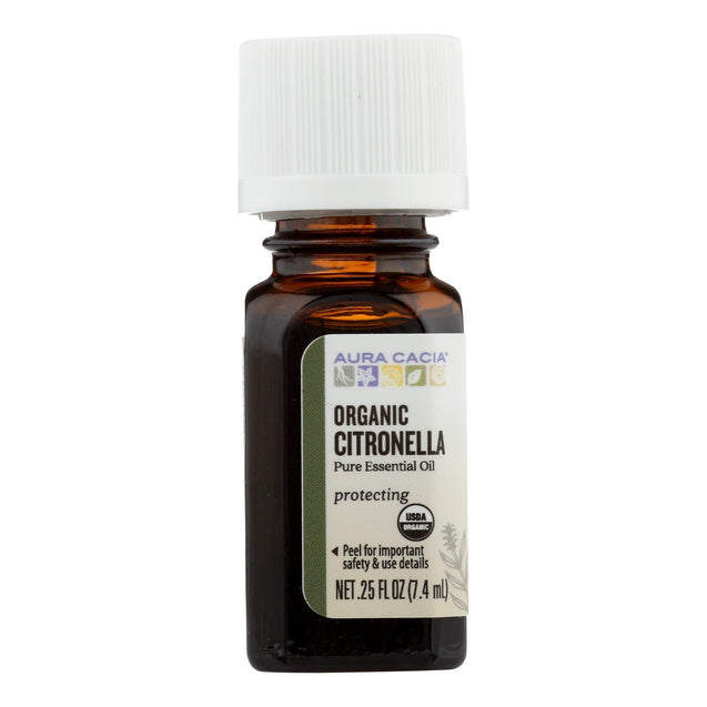 Aura Cacia - Organic Essential Oil - Citronella - .25 Oz - RubertOrganics