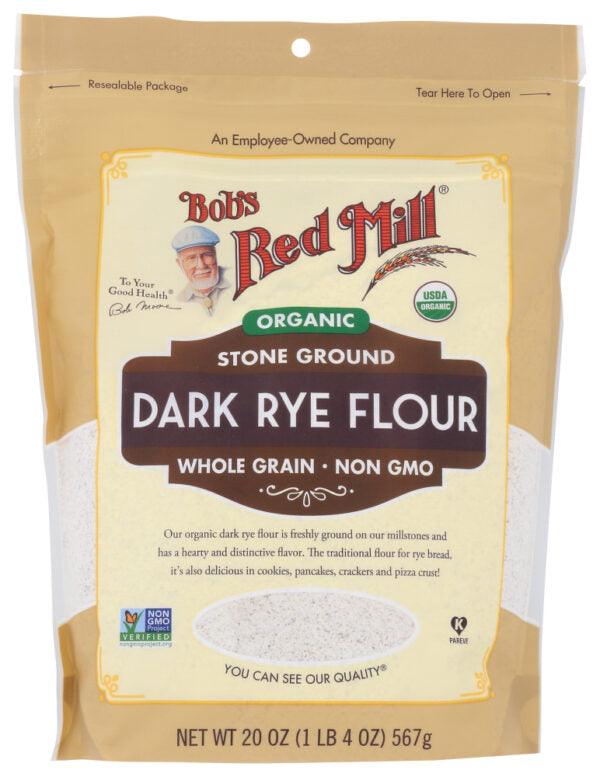 BOB’S RED MILL: ORGANIC DARK RYE FLOUR, 20 OZ - RubertOrganics