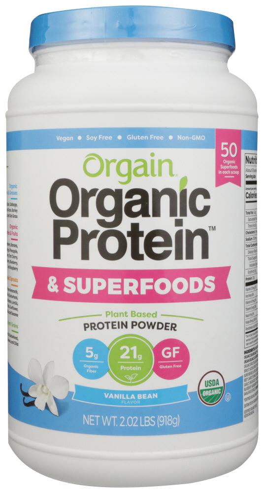 ORGAIN: ORGANIC PROTEIN & SUPERFOODS VANILLA BEAN POWDER, 2.02 LB - RubertOrganics
