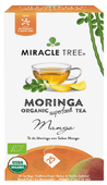 MIRACLE TREE: ORGANIC MORINGA SUPERFOOD MANGO TEA, 25 BG - RubertOrganics