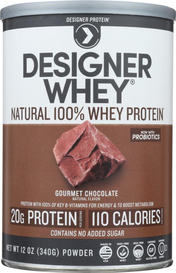 DESIGNER PROTEIN WHEY: GOURMET CHOCOLATE PROTEIN POWDER, 12 OZ - RubertOrganics