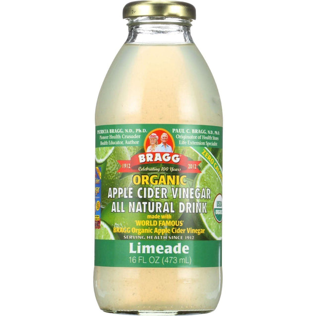 Bragg Apple Cider Vinegar Drink - Organic - Limeade - 16 Oz - Case Of 12 - RubertOrganics