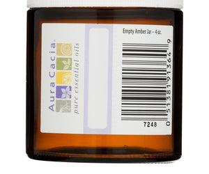 Aura Cacia - Bottle - Glass - Amber - Wide Mouth With Writable Label - 4 Oz - RubertOrganics