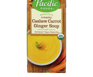 Pacific Natural Foods Carrot Ginger Soup - Organic Cashew - Case Of 12 - 32 Fl Oz. - RubertOrganics