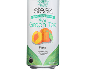 Steaz Lightly Sweetened Green Tea - Peach - Case Of 12 - 16 Fl Oz.