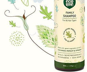 Ecolove Shampoo - Green Vegetables Family Shampoo For All Hair Types - Case Of 1 - 17.6 Fl Oz. - RubertOrganics