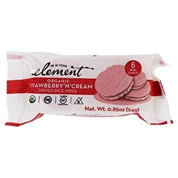 Element Organic Dipped Rice Cakes - Strawberry'n'cream - Case Of 6 - 3.5 Oz - RubertOrganics