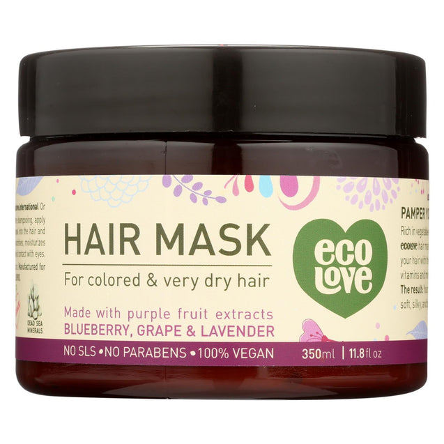 Ecolove Hair Mask - Purple Fruit Hair Mask For Colored And Very Dry Hair  - Case Of 1 - 11.8 Oz. - RubertOrganics