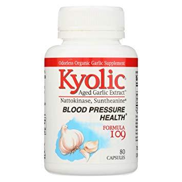 Kyolic Aged Garlic Extract Blood Pressure Health Formula 109 - 80 Capsules - RubertOrganics