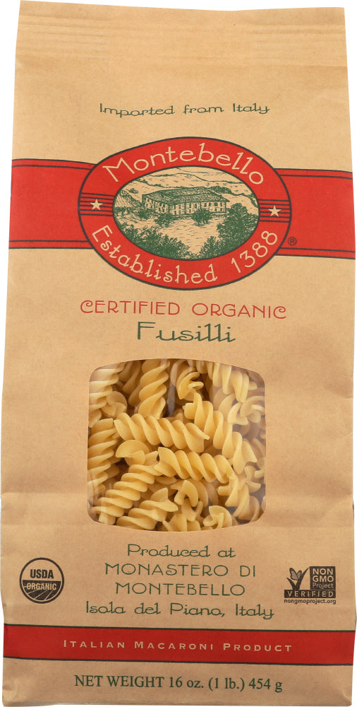 Montebello: Pasta Fusilli Organic, 16 Oz