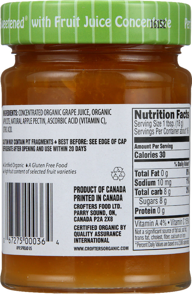 Crofters: Fruit Spread Apricot Organic, 10 Oz