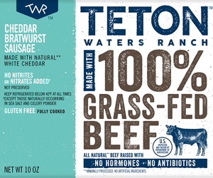 Teton Waters Ranch: Cheddar Bratwurst Sausage, 10 Oz