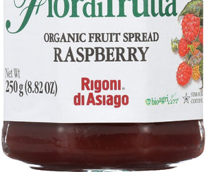 Rigoni: Fiordifrutta Organic Fruit Spread Raspberry, 8.82 Oz