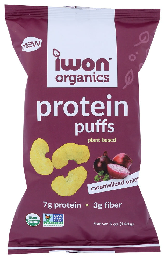 Iwon Organics: Protein Puffs Caramelized Onion, 5 Oz