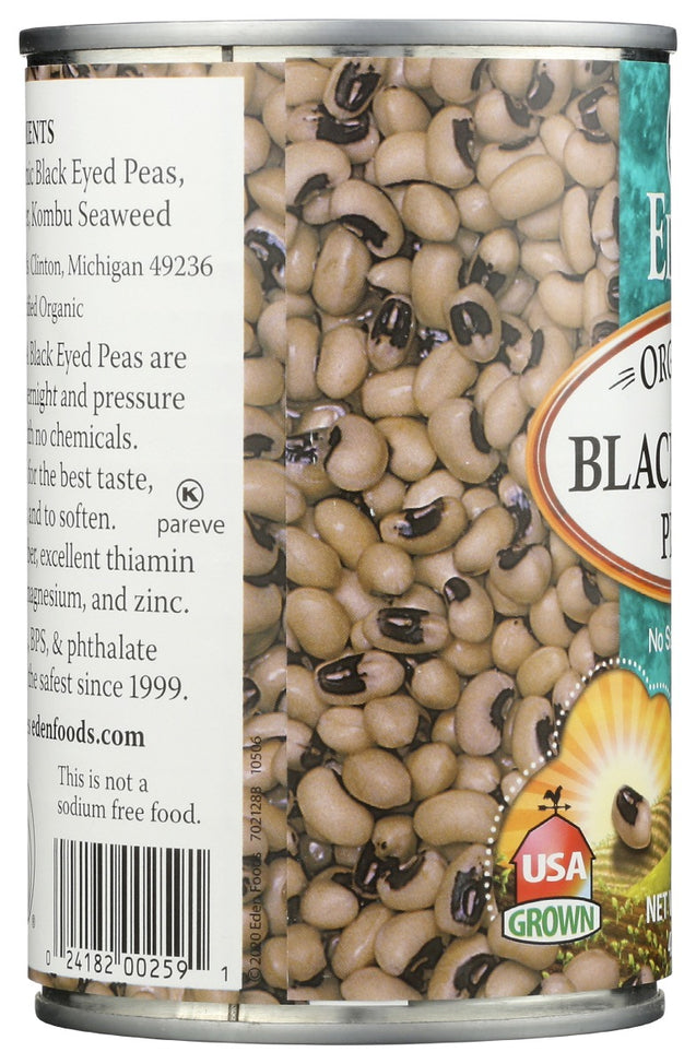 Eden Foods: Bean Black Eyed Peas No Salt Added Organic, 15 Oz