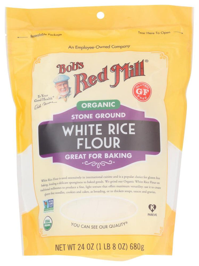 Bob's Red Mill: Organic White Rice Flour, 24 Oz - RubertOrganics