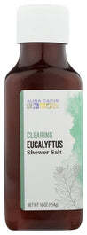 Aura Cacia: Clearing Eucalyptus Shower Salt, 16 Oz - RubertOrganics