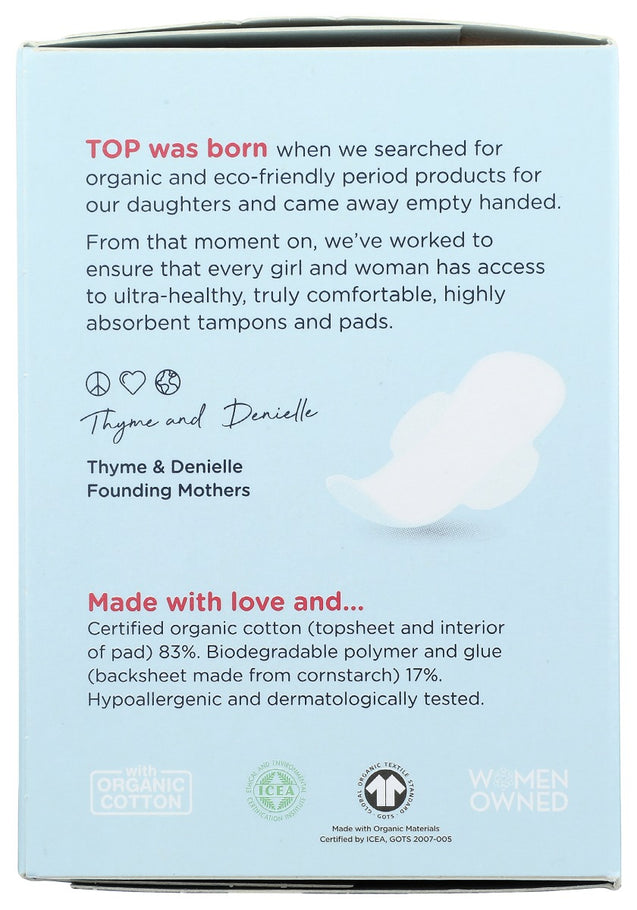 Top The Organic: Organic Cotton Ultra Thin Pads With Wings Night, 10 Ea