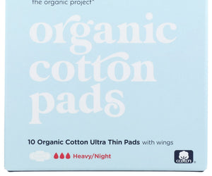 Top The Organic: Organic Cotton Ultra Thin Pads With Wings Night, 10 Ea