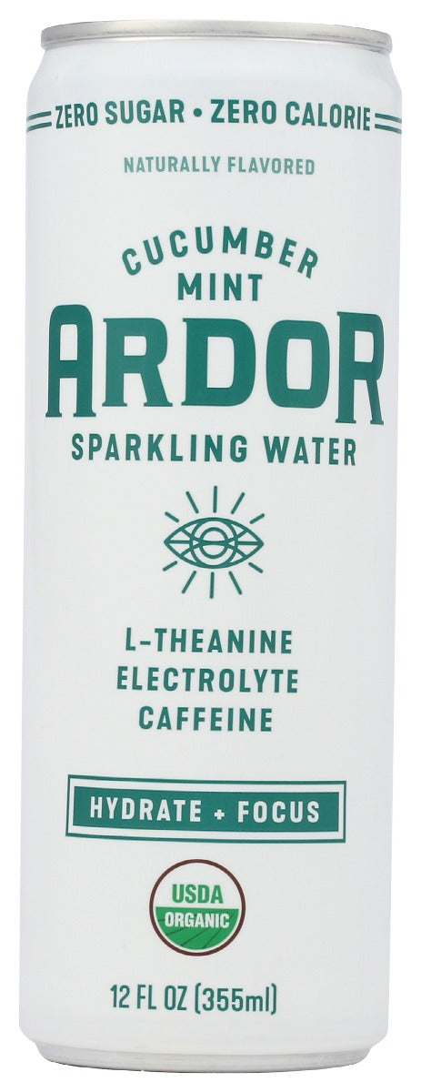 Ardor Organic: Cucumber Mint Sparkling Water, 12 Fo