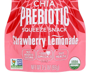 Mammachia: Strawberry Lemonade Organic Chia Prebiotic Squeeze, 3.5 Oz