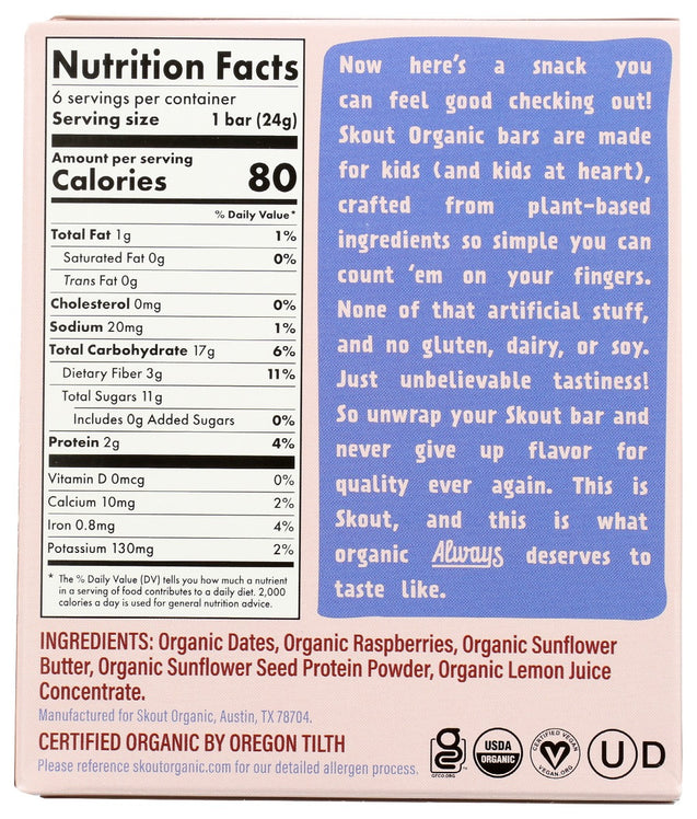 Skout: Organic Raspberry Rush Kids Bar, 5.1 Oz