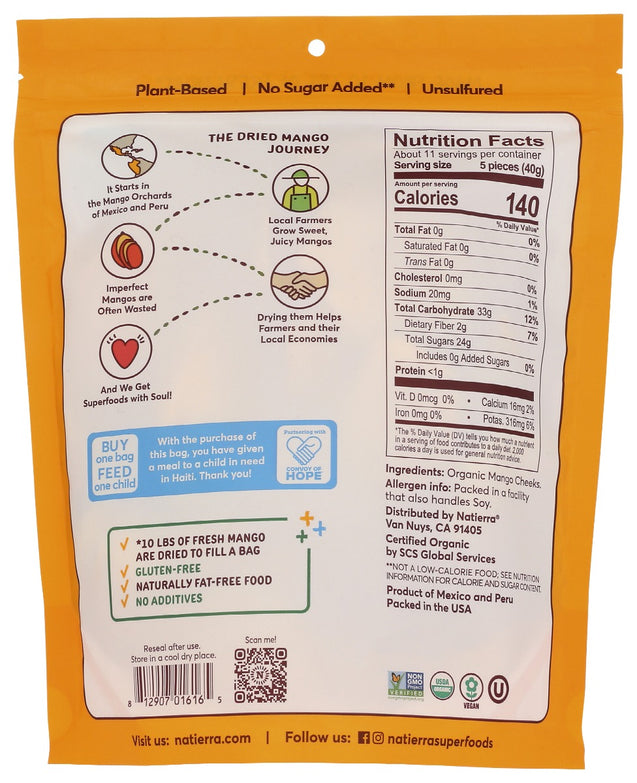 Natierra: Organic Dried Mango Cheeks, 16 Oz