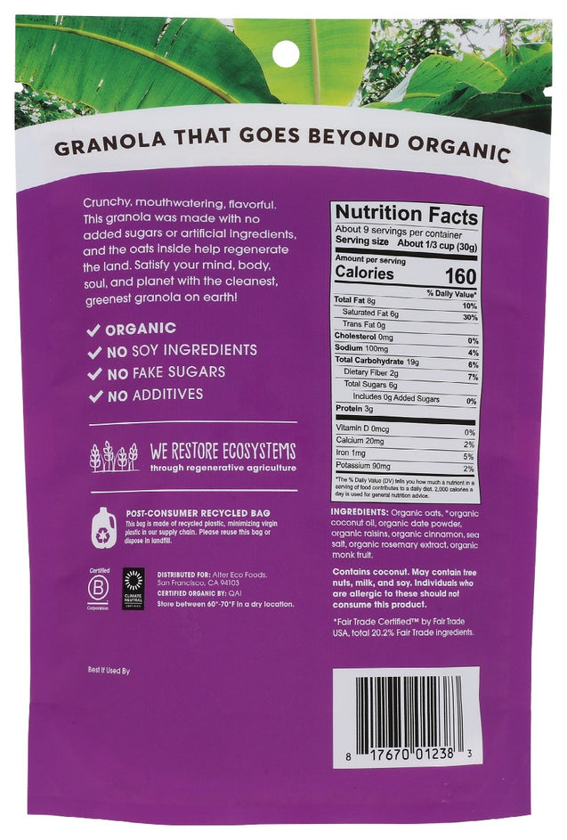 Alter Eco: Cinnamon Raisin Organic Granola, 8 Oz