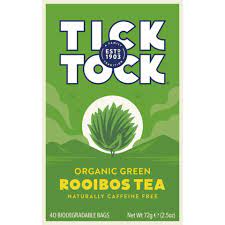 Tick Tock Tea: Tea Green Organic Rooibos, 40 Bg