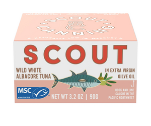 Scout: Wild Albacore Tuna In Organic Olive Oil, 3.2 Oz