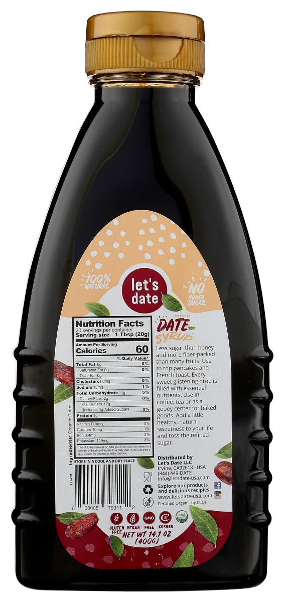 Lets Date: Organic Date Syrup, 14.1 Oz