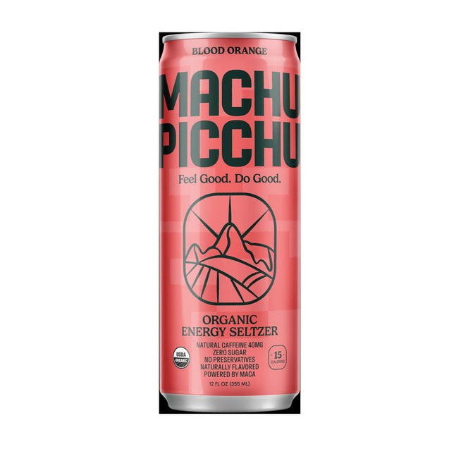 Machu Picchu: Blood Orange Organic Energy Seltzer, 12 Fo