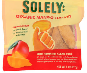 Solely: Organic Dried Mango Halves, 8 Oz