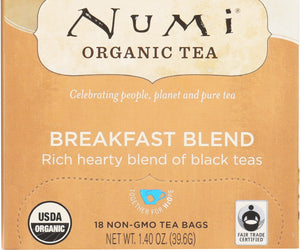 Numi Teas: Organic Black Tea Breakfast Blend, 18 Bg