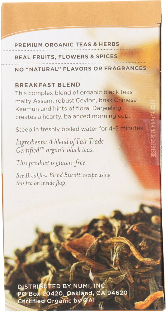 Numi Teas: Organic Black Tea Breakfast Blend, 18 Bg