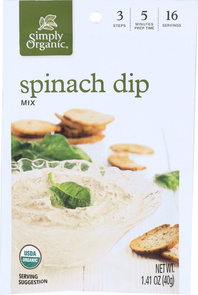 Simply Organic: Organic Spinach Dip Mix, 1.41 Oz