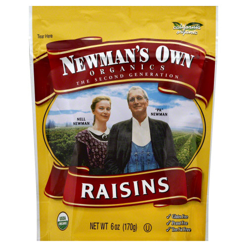 Newmans Own Organic: Raisins Organic Zipbag, 6 Oz