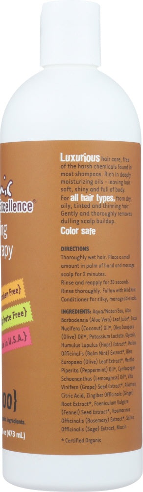 Organic Excellence: Revitalizing Hair Therapy Wild Mint Shampoo, 16 Oz