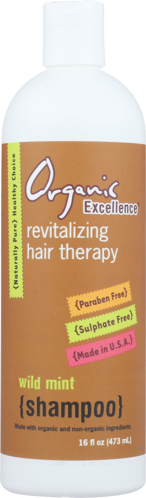 Organic Excellence: Revitalizing Hair Therapy Wild Mint Shampoo, 16 Oz