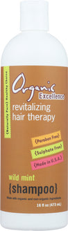 Organic Excellence: Revitalizing Hair Therapy Wild Mint Shampoo, 16 Oz