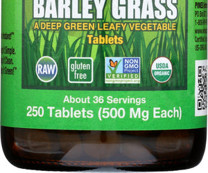 Pines Wheat Grass: Barley Grass 500mg Organic, 250 Cp
